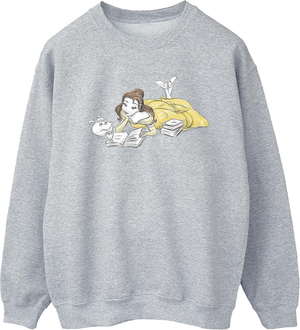 Disney - "Beauty And The Beast Belle Reading" Sweatshirt für Damen (Grau)