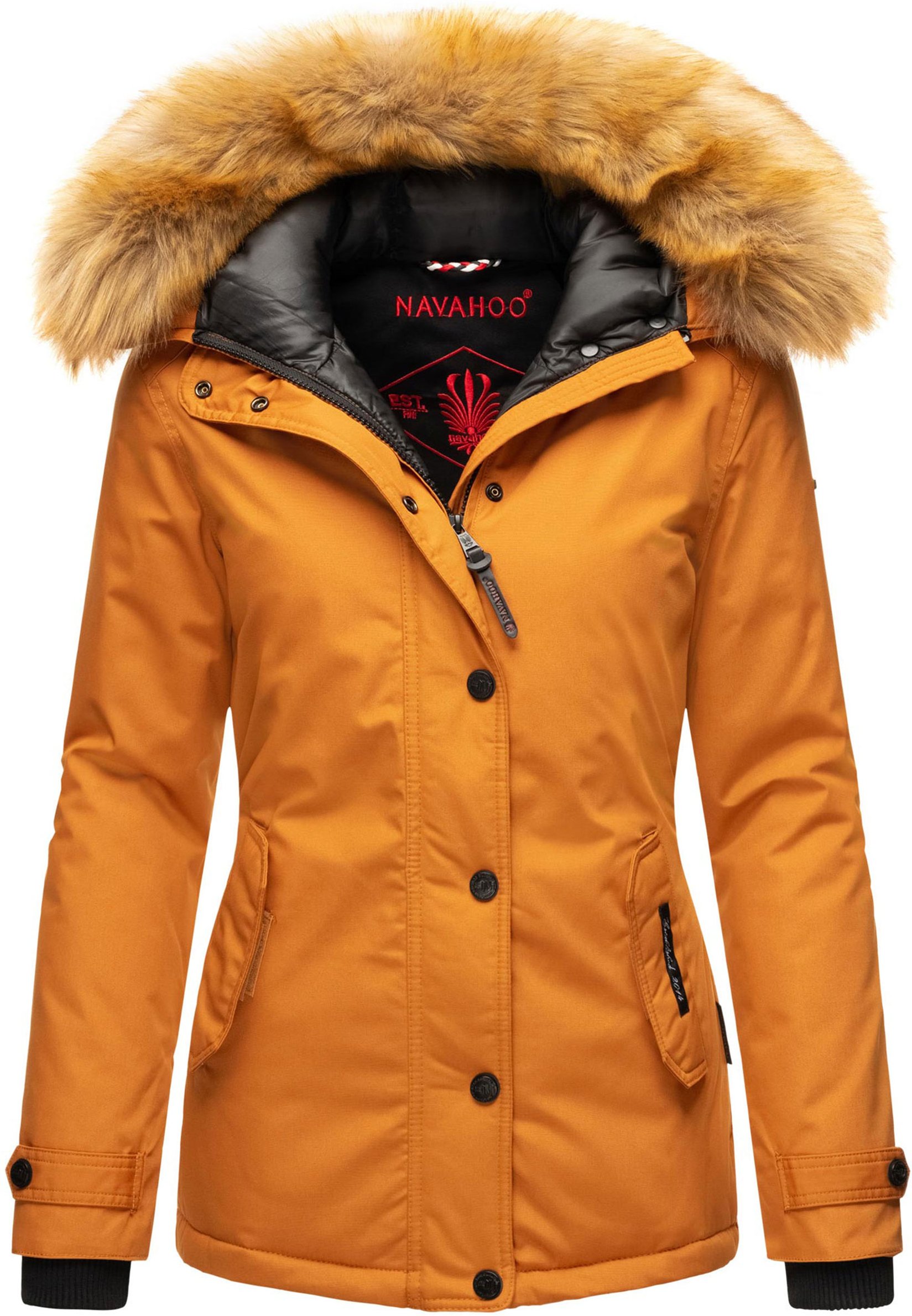 Navahoo Damen Winterjacke Laura – Warm, Stylisch & Mit Abnehmbarem Kunstfellkragen