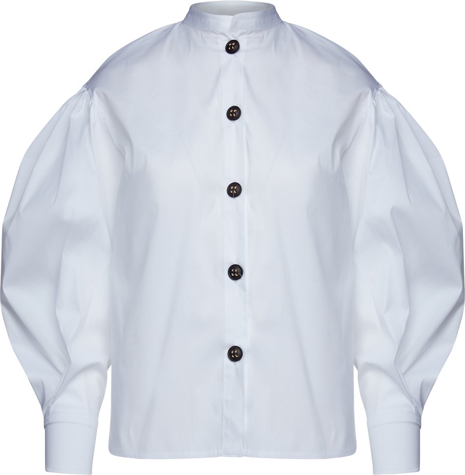 Weißes Hemd mit Bishop-Ärmeln