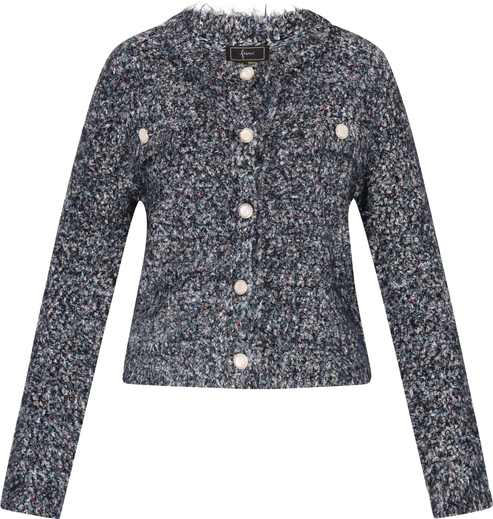 Faina Strickjacke Frauen schwarz mehrfarbig