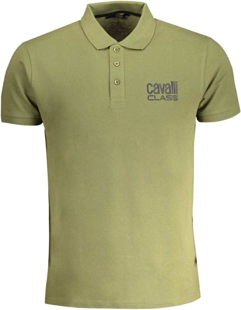 Cavalli Class Bold Logo Grünes Poloshirt