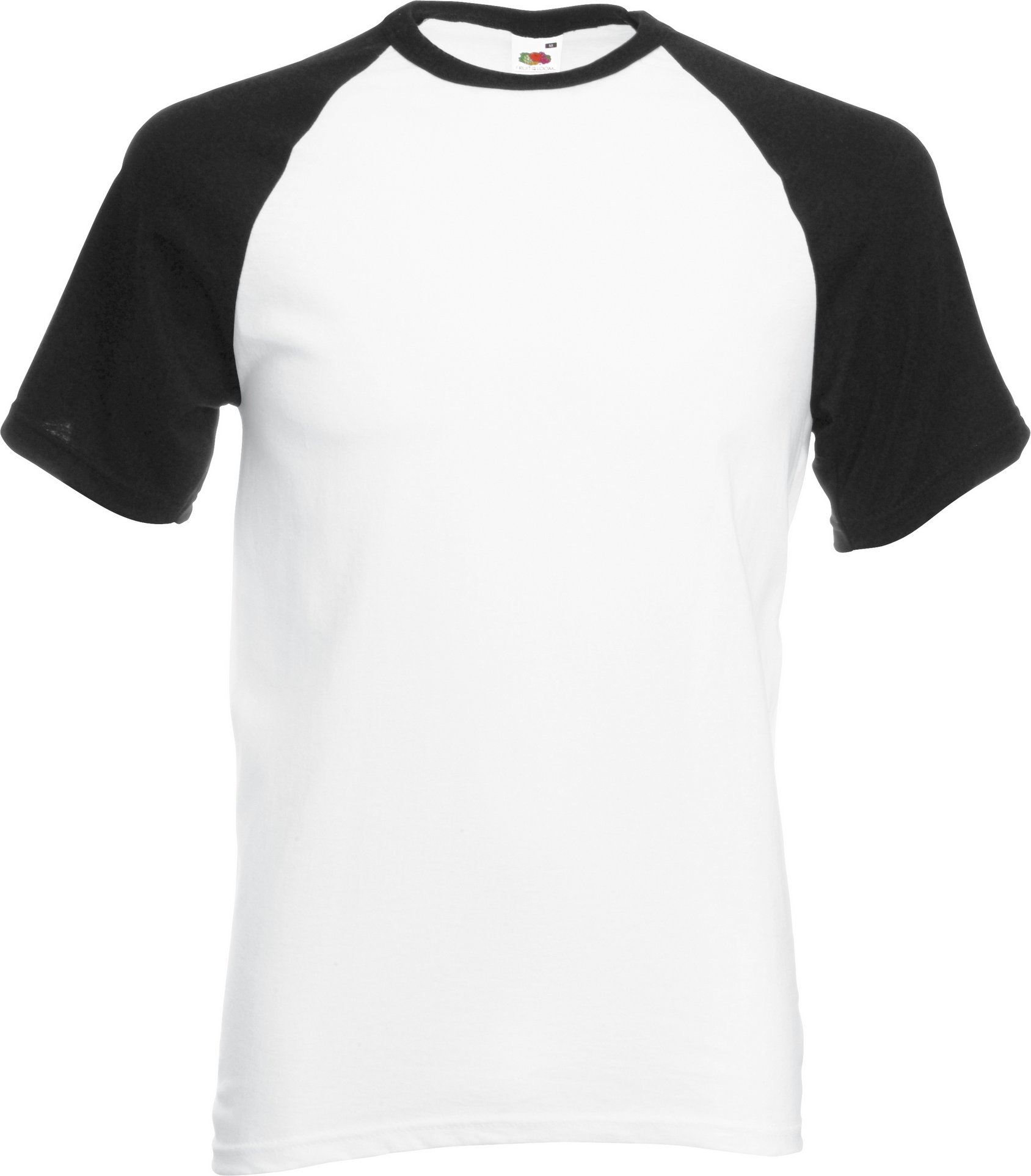 Fruit Of The Loom Herren Kurzarm Baseball T-Shirt (Weiß/Schwarz)