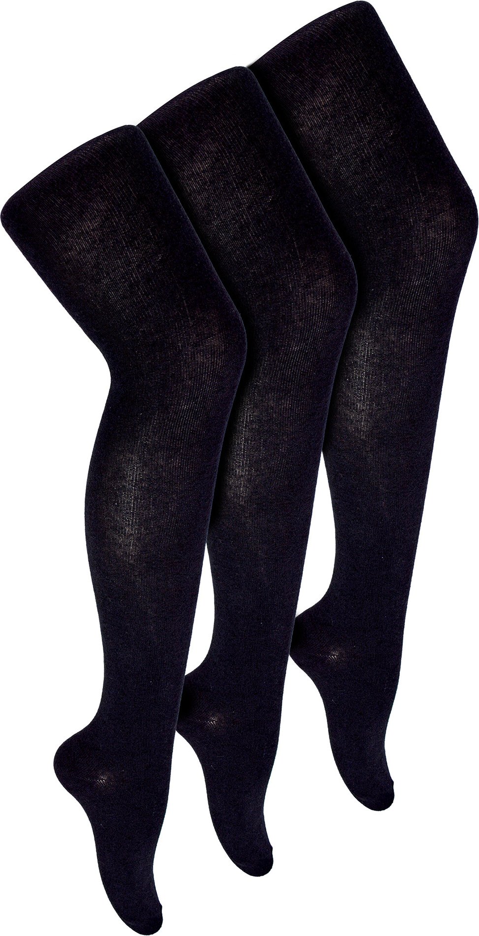 3 Paar Multipack Mädchen Schulstrumpfhosen | Wärmehalter | Einfarbige blickdichte Strumpfhosen für Mädchen - Schwarz