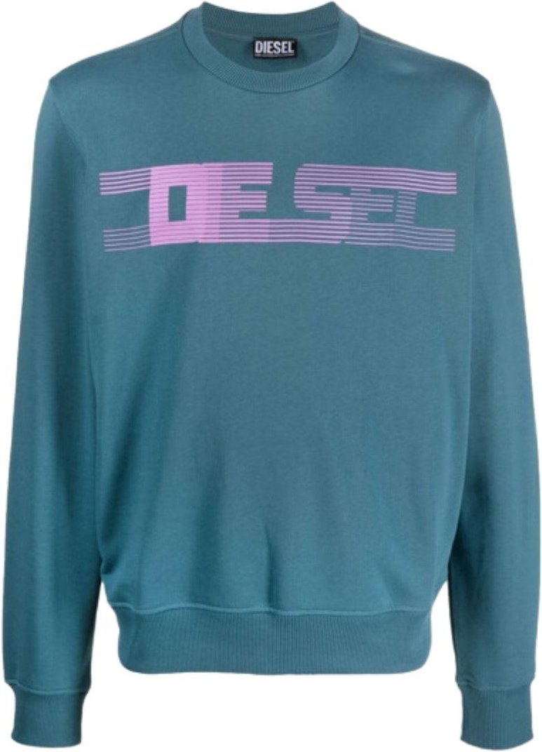 Diesel Unisex Erwachsenen Gestreiftes Logo Sweatshirt (Blau)