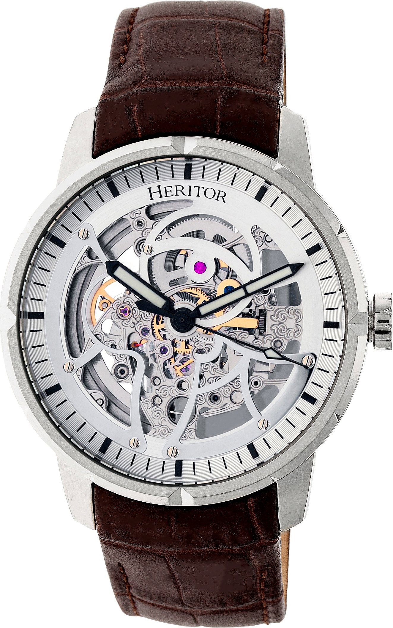 Heritor Automatikuhr Ryder Skelett mit Lederband