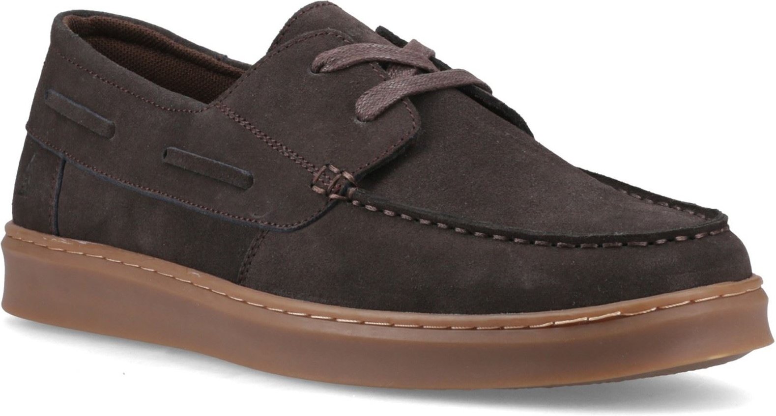 Hush Puppies Madden Leder Herren Schokoladen Bootsschuhe