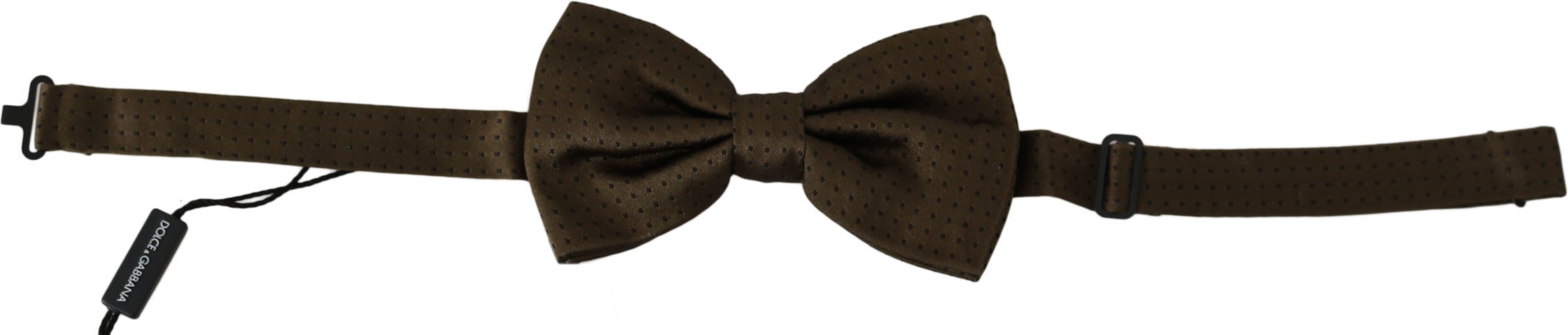 Dolce & Gabbana Braun gepunktete verstellbare Seidenfliege