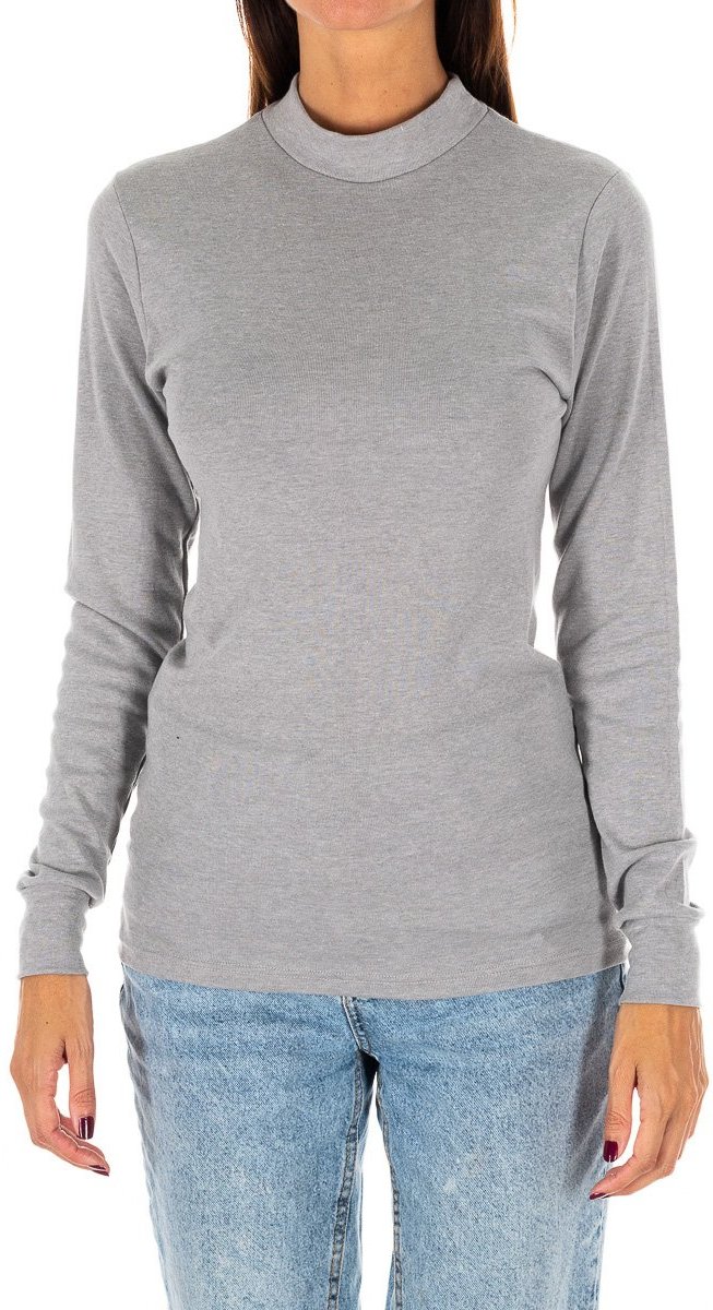 Langärmeliges T-Shirt mit halbhohem Kragen 1625-M Damen