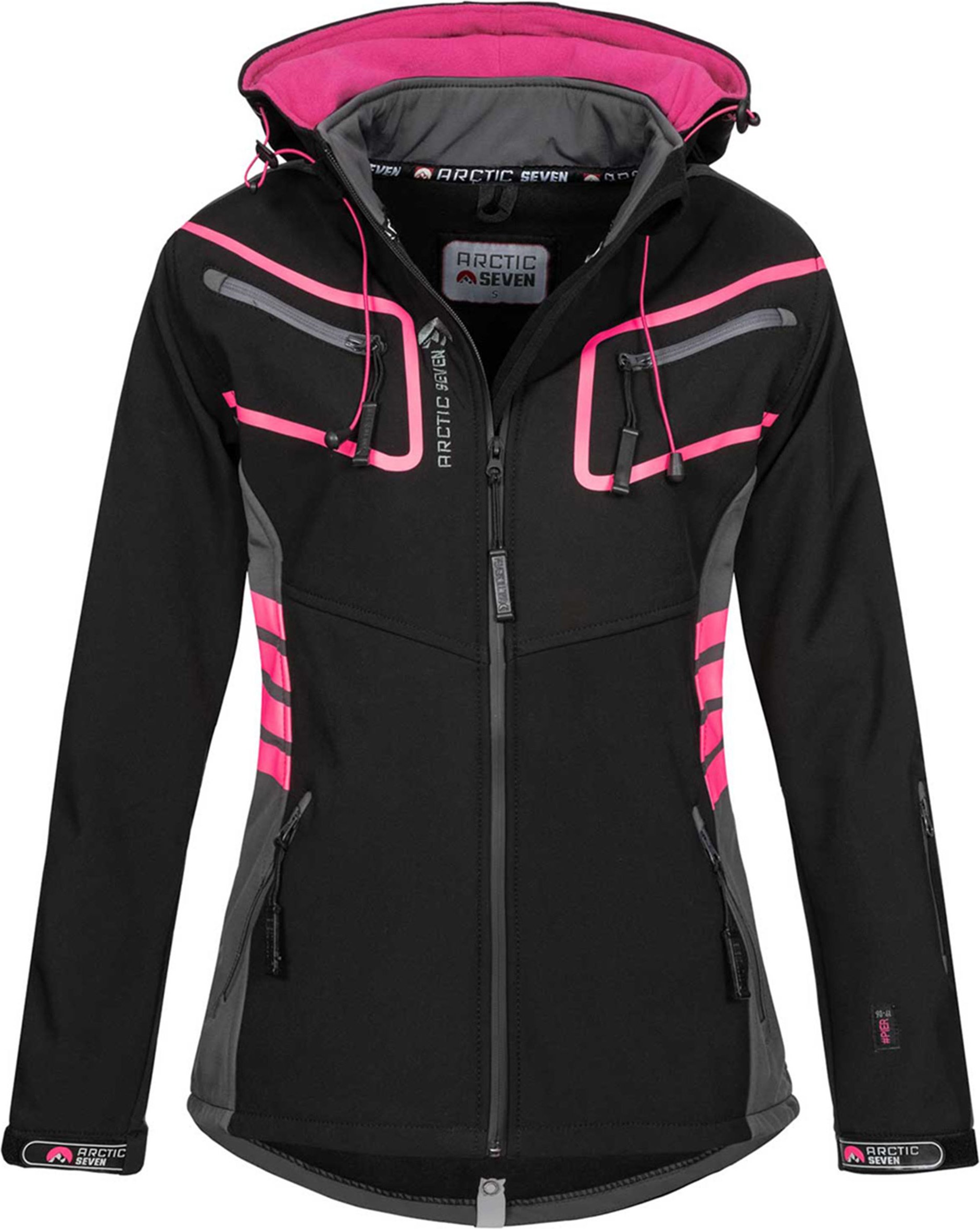 Arctic Seven Damen Softshell Jacken Schwarz-Grau