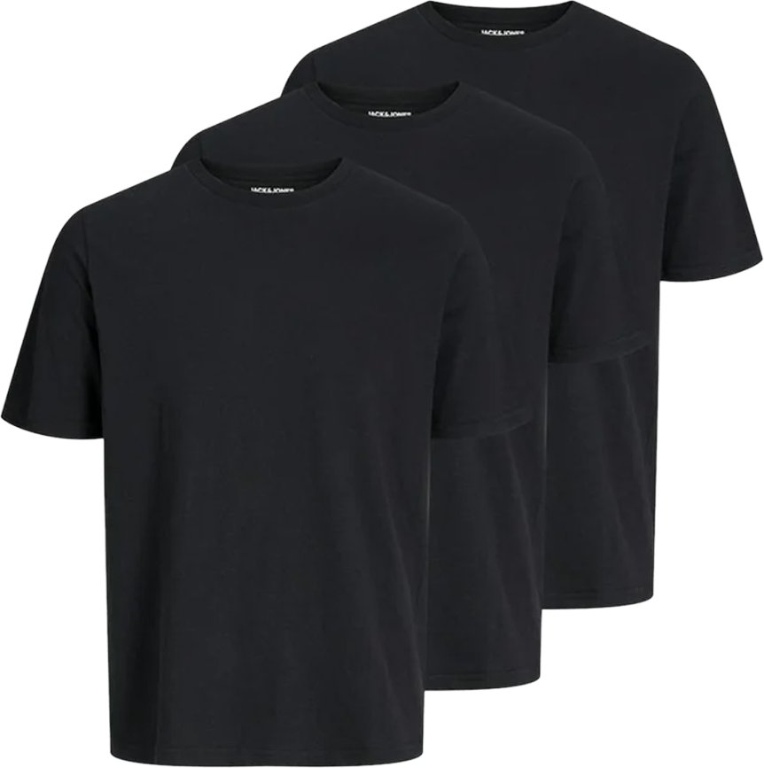 Jack And Jones - T-Shirt für Herren(3er-Pack) kurzärmlig (Schwarz)