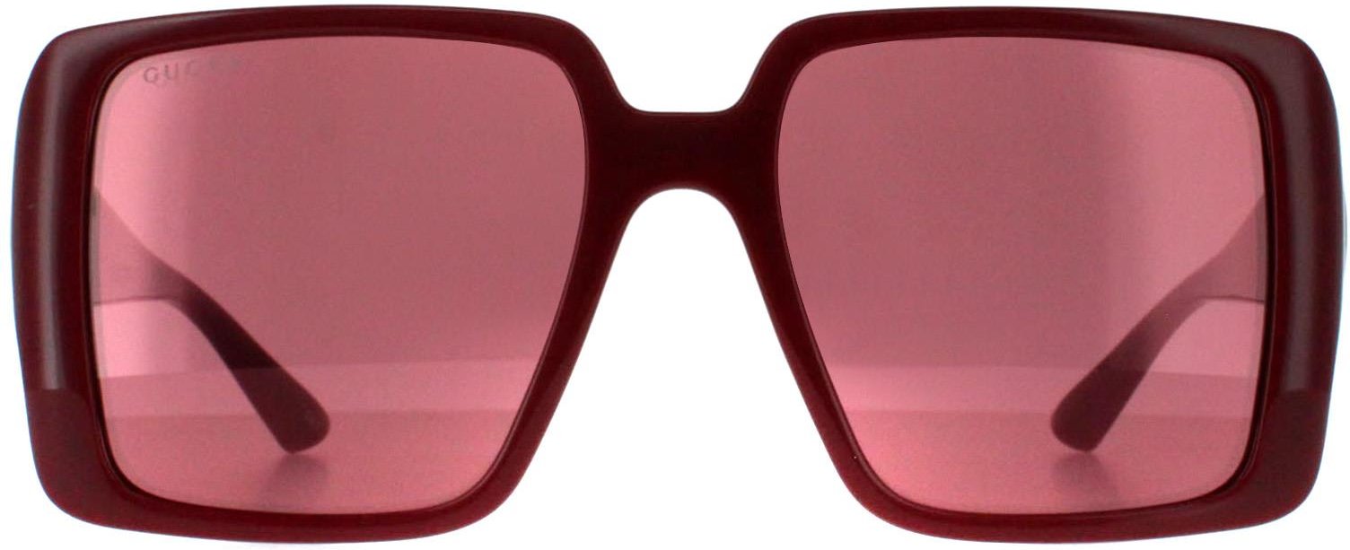 Gucci Square Womens Burgund mit Silber Rot mit Silber Spiegel GG1692S