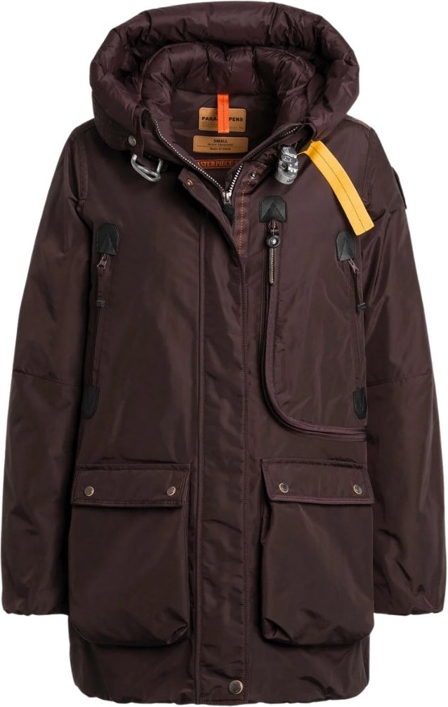 Parajumpers Maud Obsidian Dunkelbraun Lange Daunenjacke