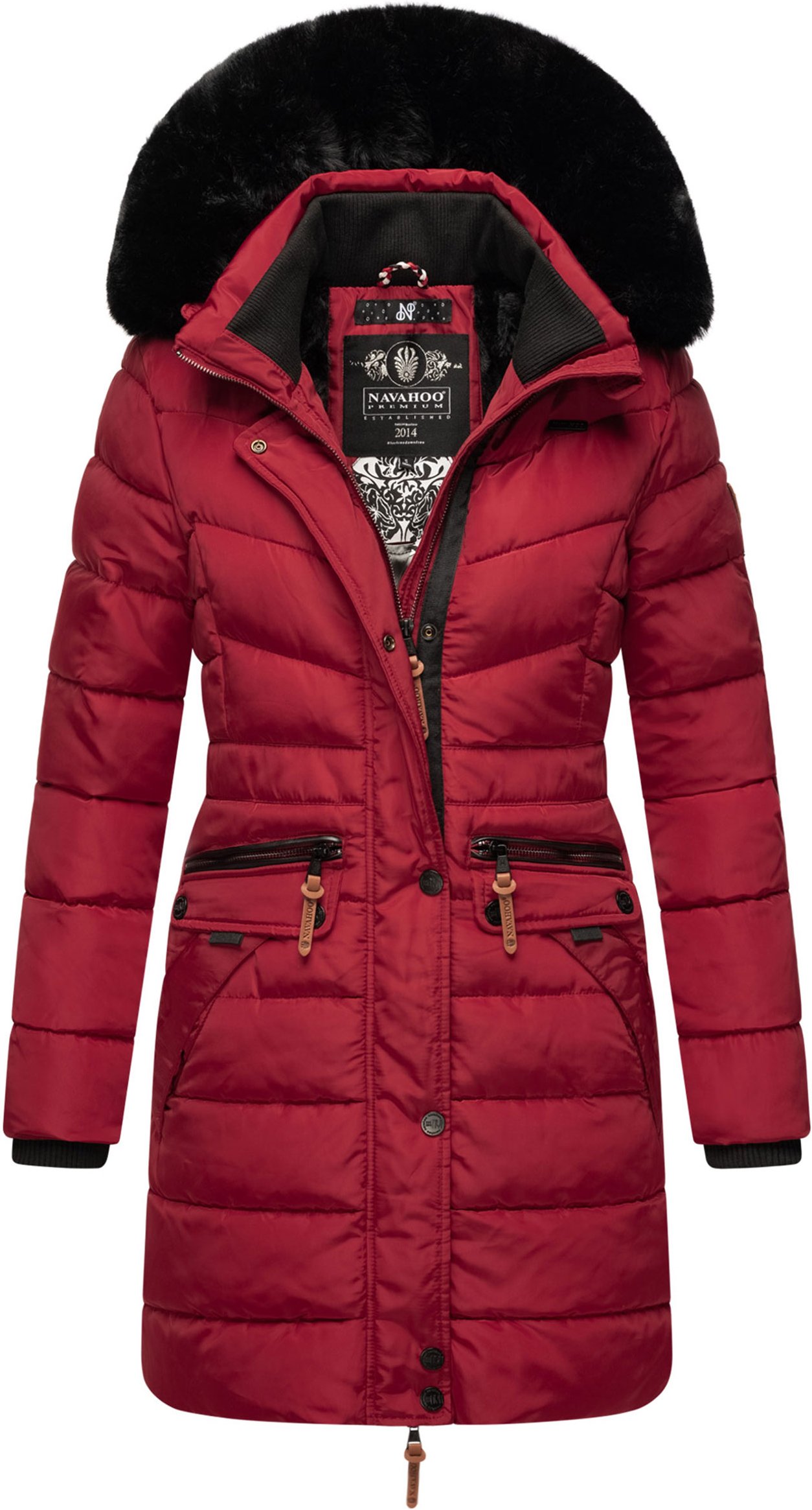 Navahoo Damen Winterjacke Paula – Extra Warm, Wasserabweisend & Mit Abnehmbarem Kunstfellkragen