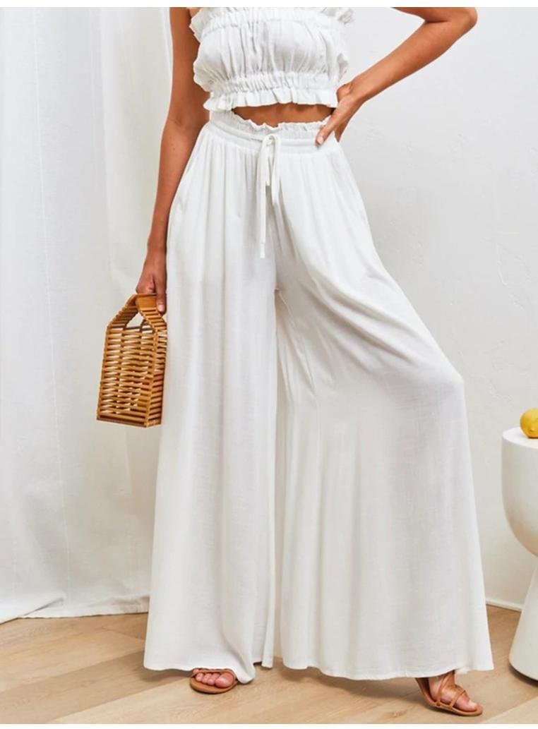 Thumbnail - Hose mit weitem Bein und hoher Taille und Taschen