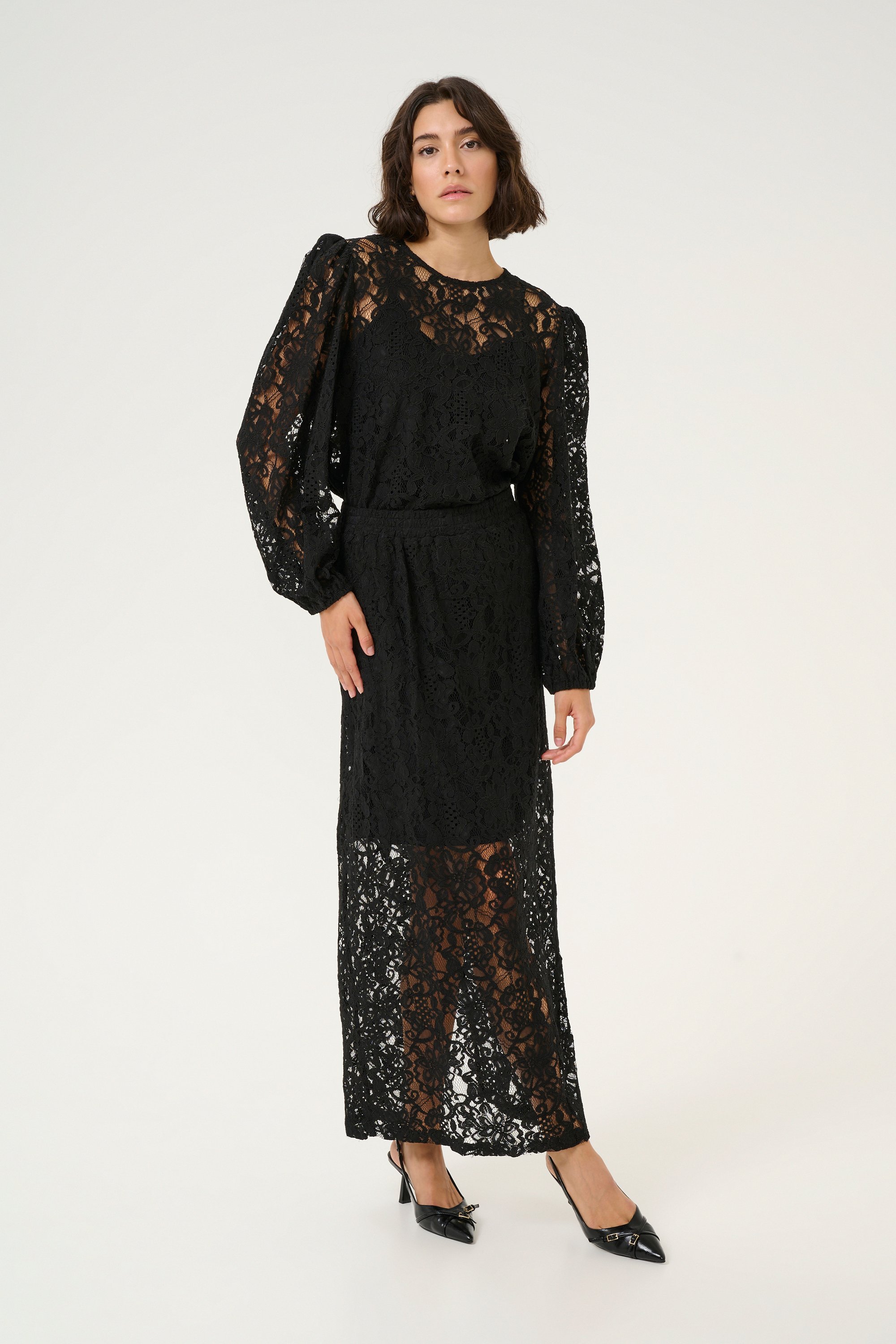 Langarm-Bluse Loose fit Black