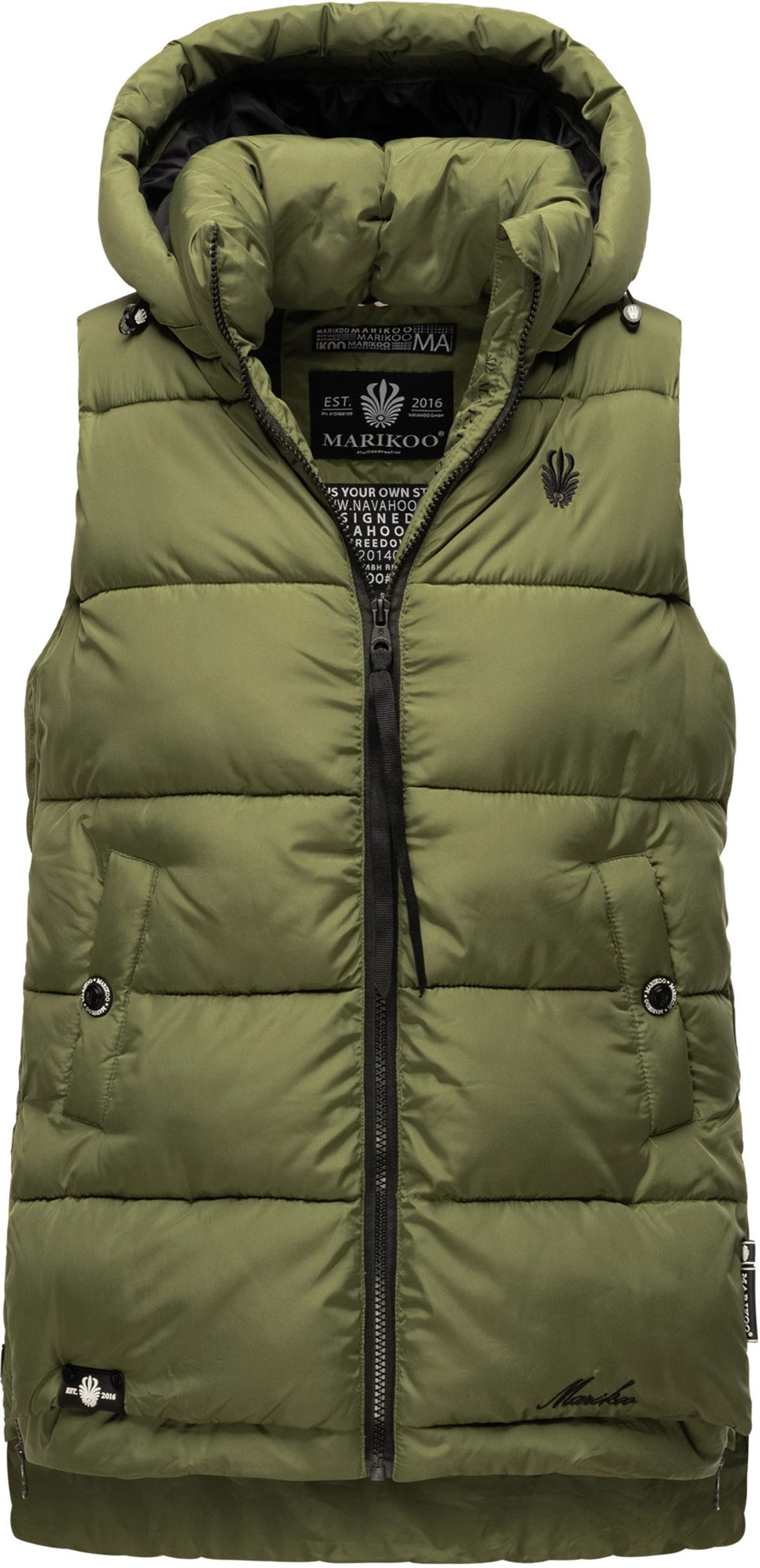 Thumbnail - Marikoo Damen Steppweste – Zarinaa, leicht mit abnehmbarer Kapuze