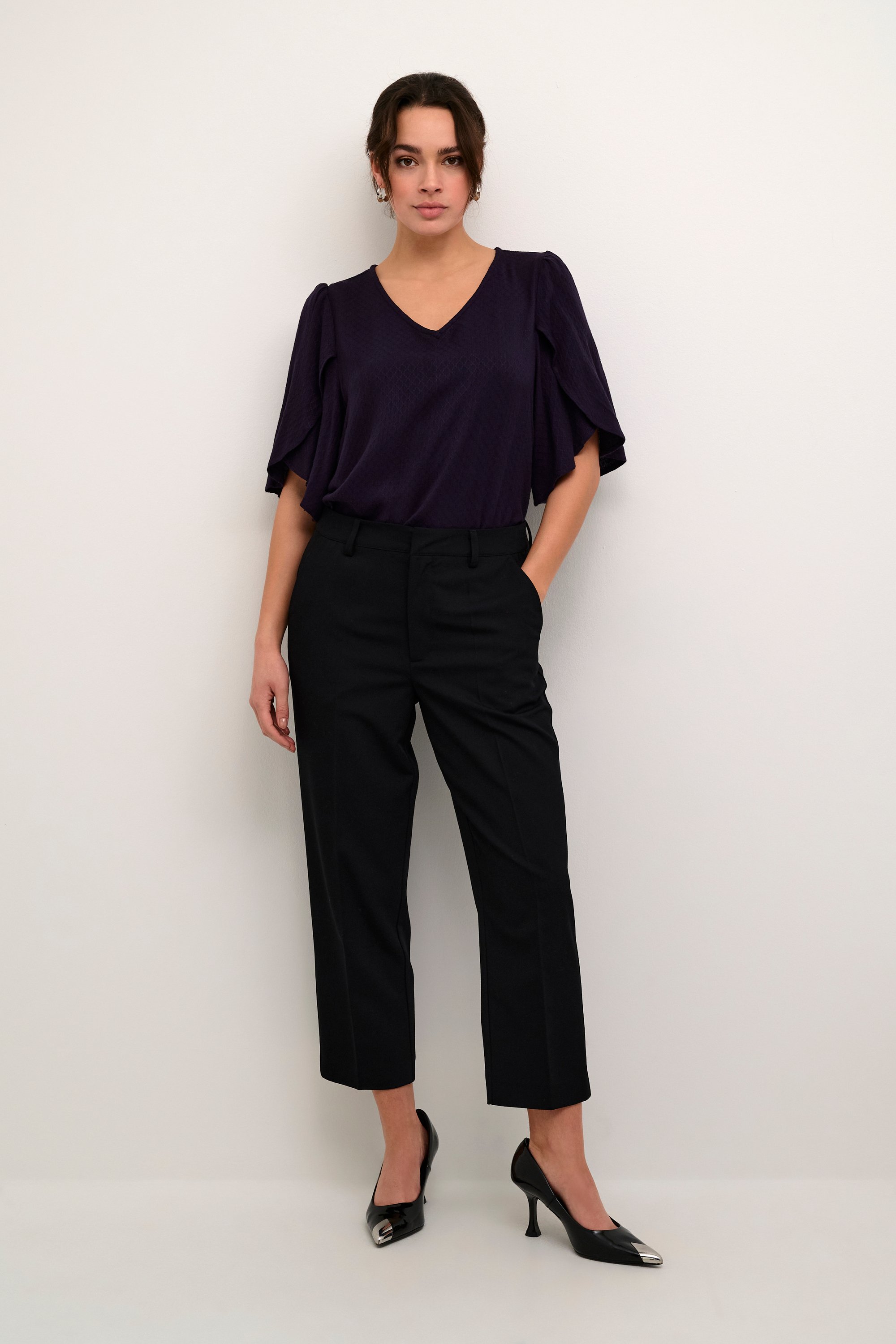 Kurzarm-Bluse Loose fit Dawn Purple