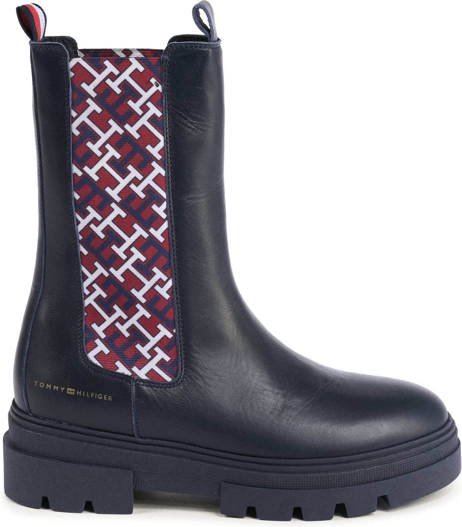 Chelsea-Stiefel mit elastischen Seiten und klobiger Sohle