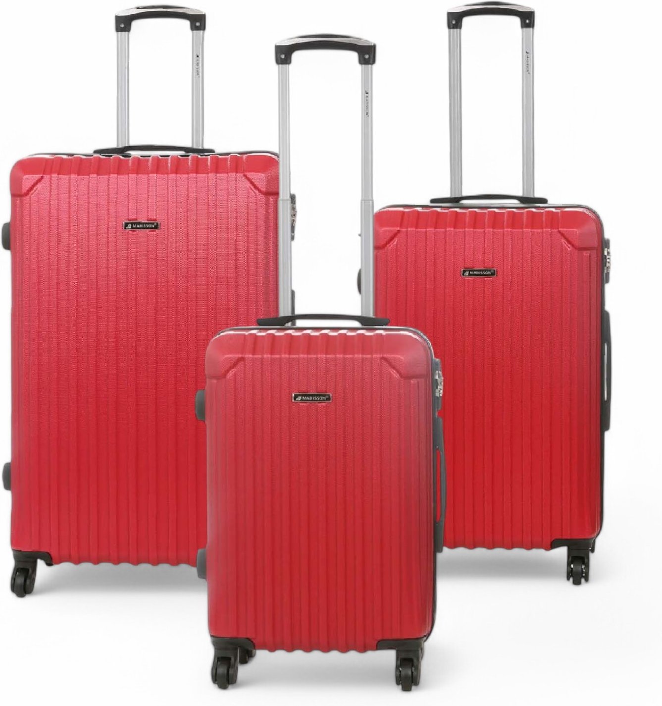 Hartschalenkoffer aus rotem ABS mit 8 Rädern, Reisegepäck, Kabinenkoffer-Set