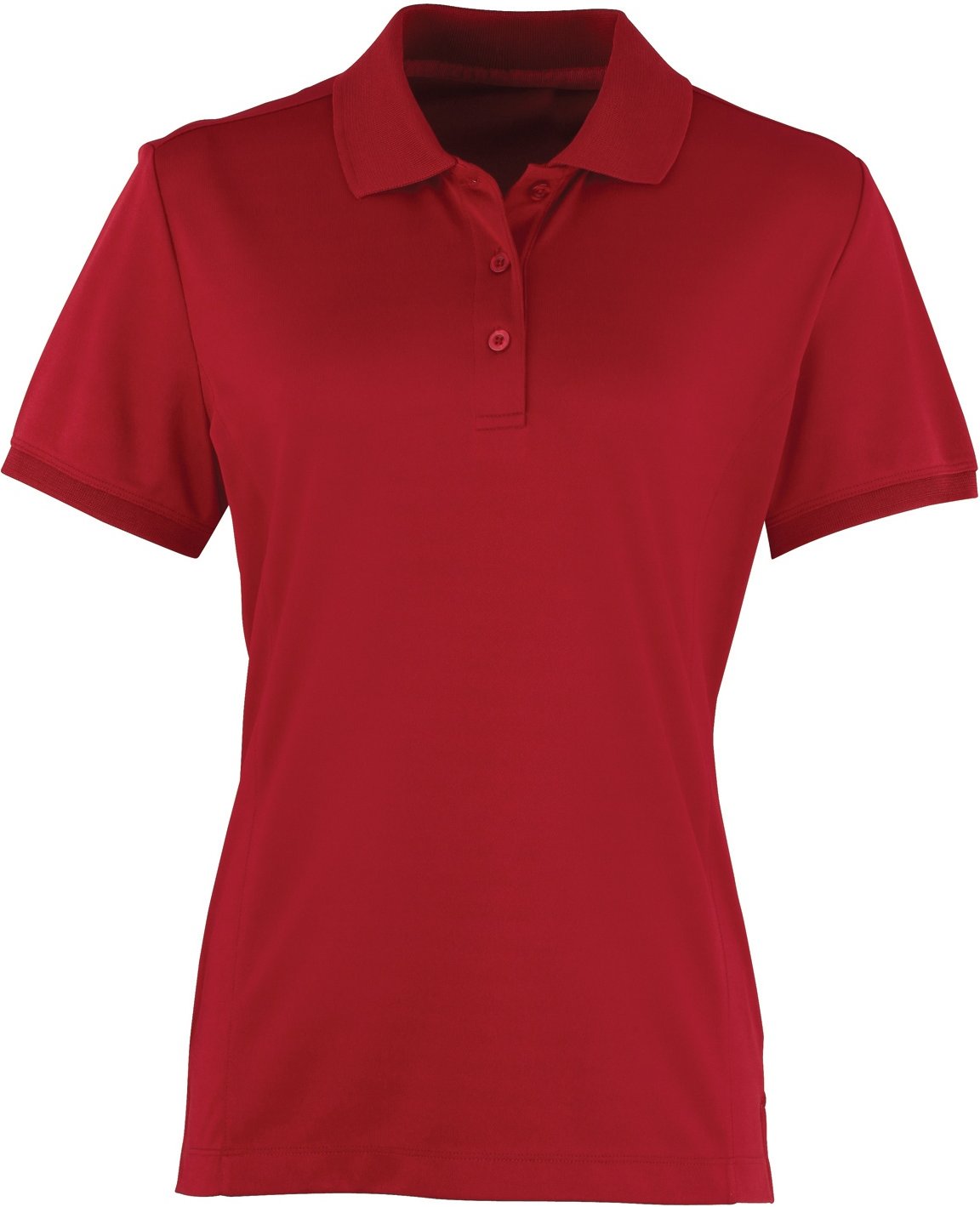 Premier Damen Coolchecker Piqué Polo-Shirt / Polohemd, Kurzarm (Burgunder)