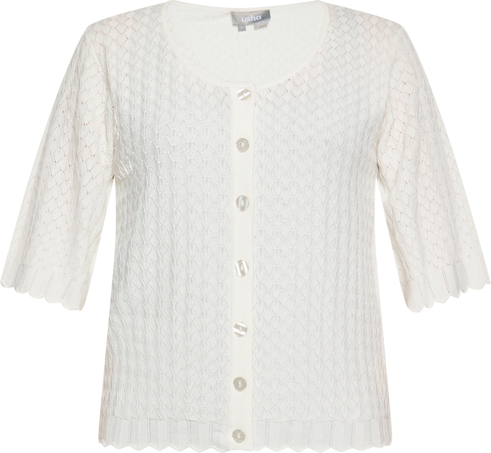 usha Strickjacke Damen Wollweiß