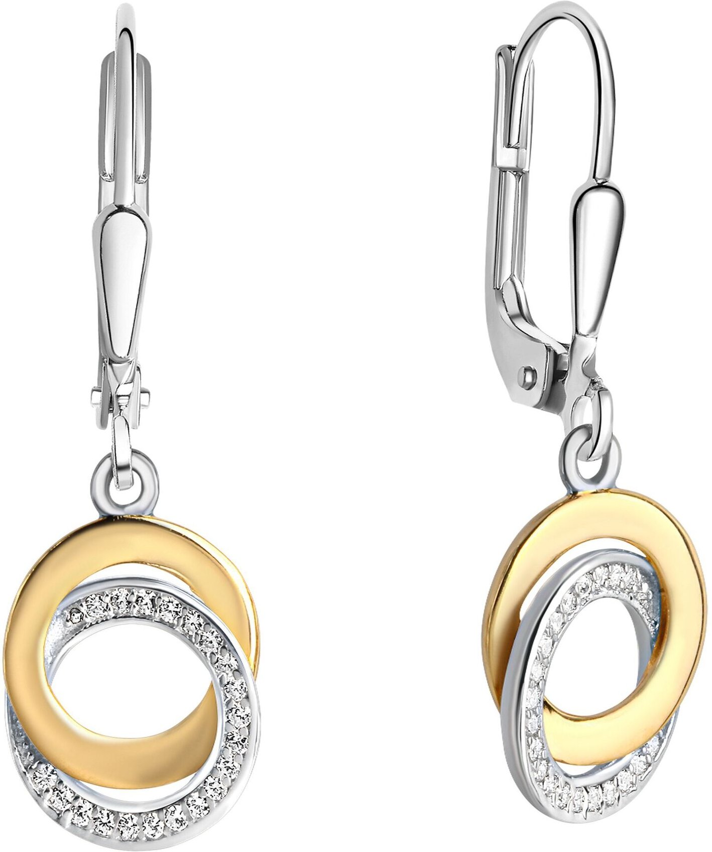 Celesta Silber Ohrring 925 Silber 2farbig mit Zirkoniasteinen