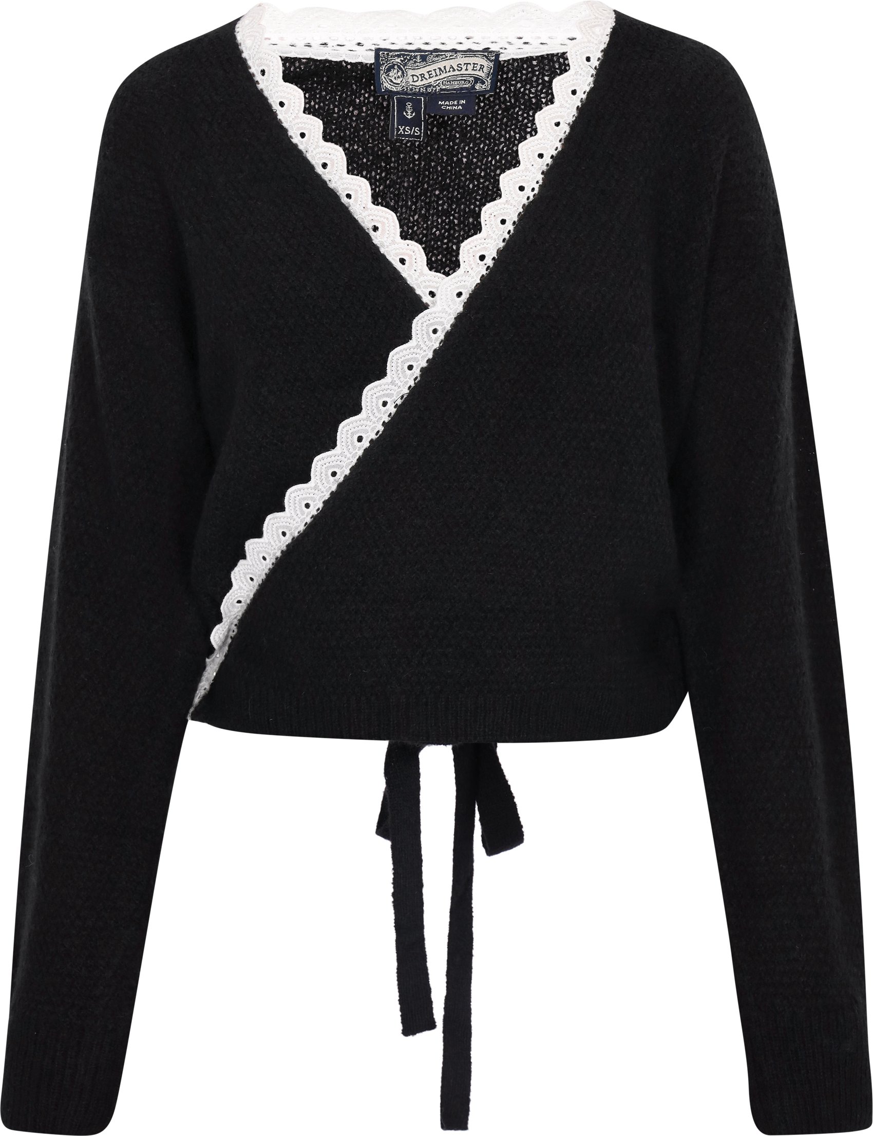 Dreimaster Strickjacke Frauen Schwarz