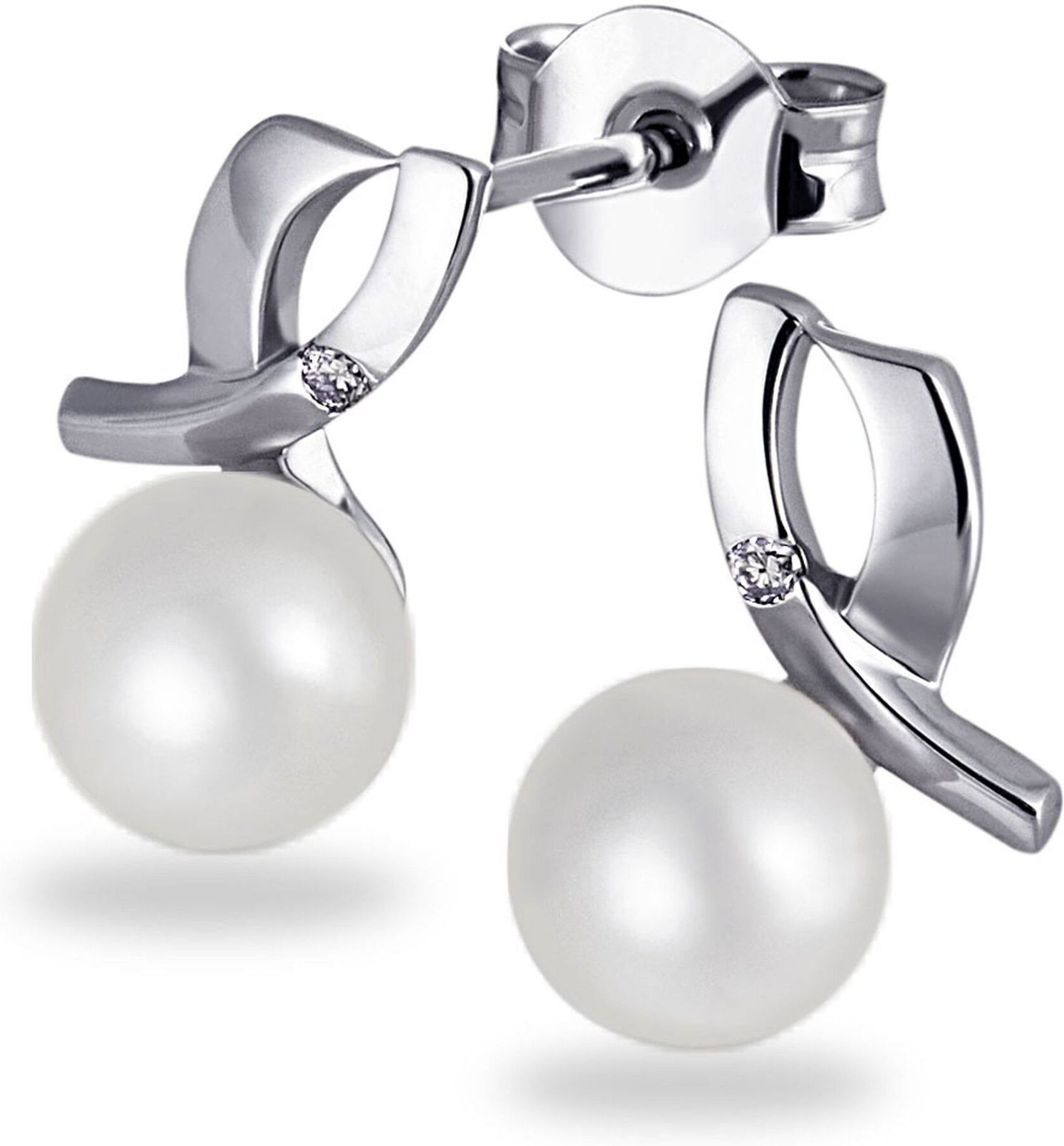 Goldmaid Ohrstecker 375 Weißgold Glänzend 2 Brillanten weiß