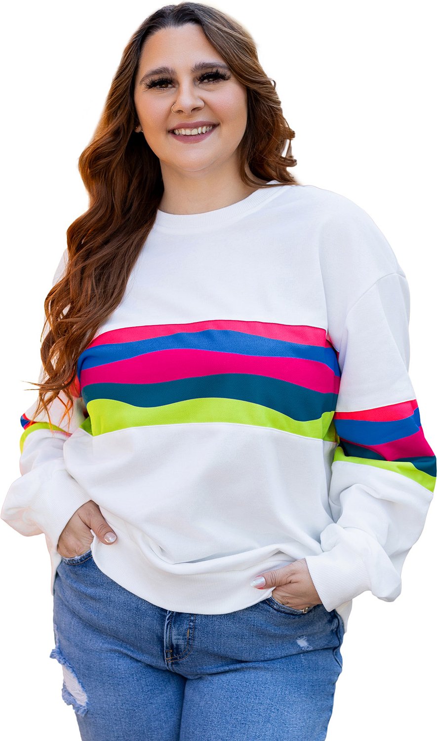 Oversized Rippstrickpullover mit Rundhalsausschnitt