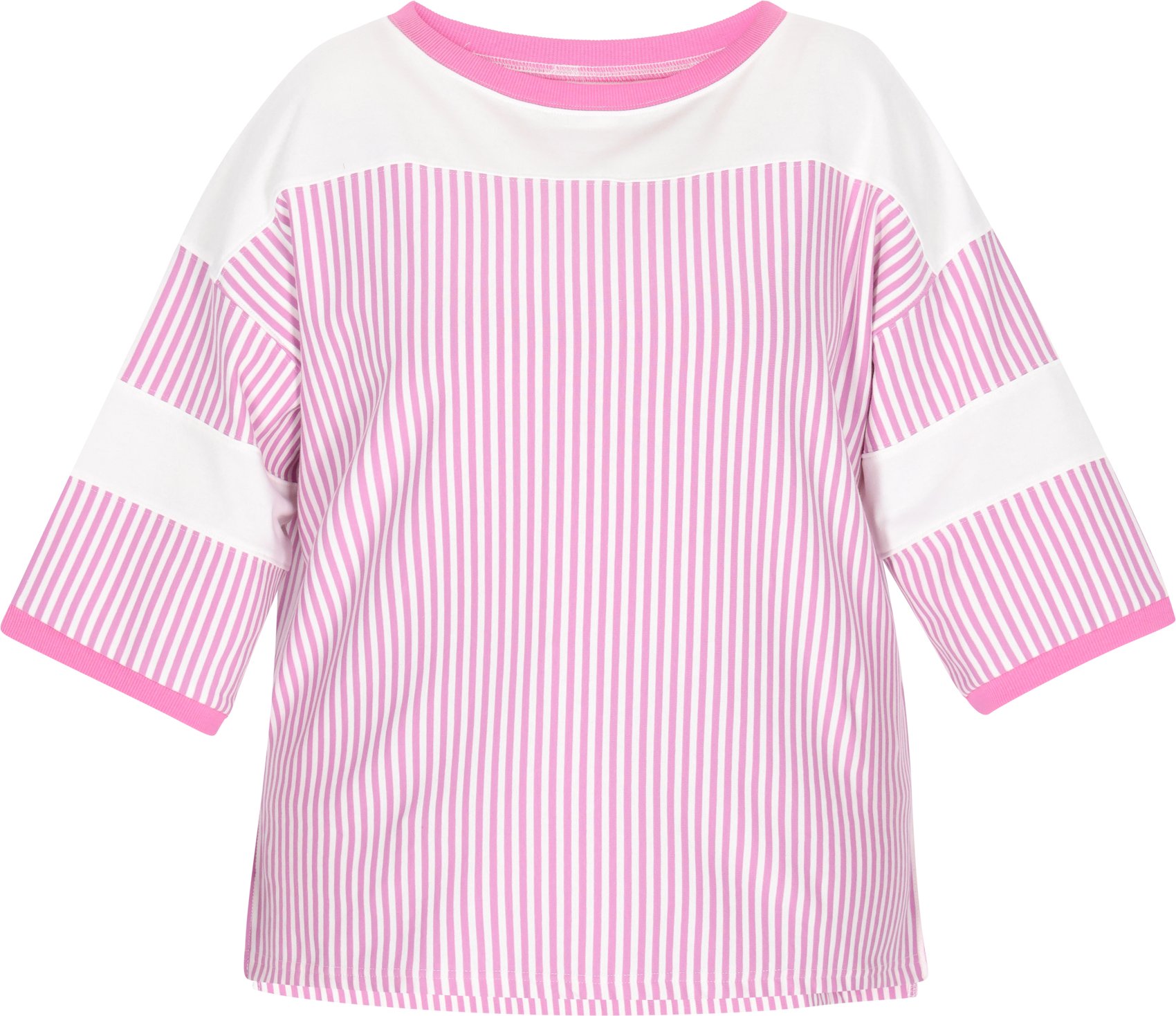 Mymo Bluse in großen Größen Frauen hellrosa Streifen