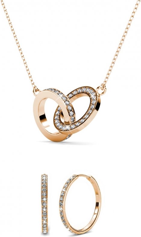 Parures Chic Circle Twin - Or Rosé et Cristal