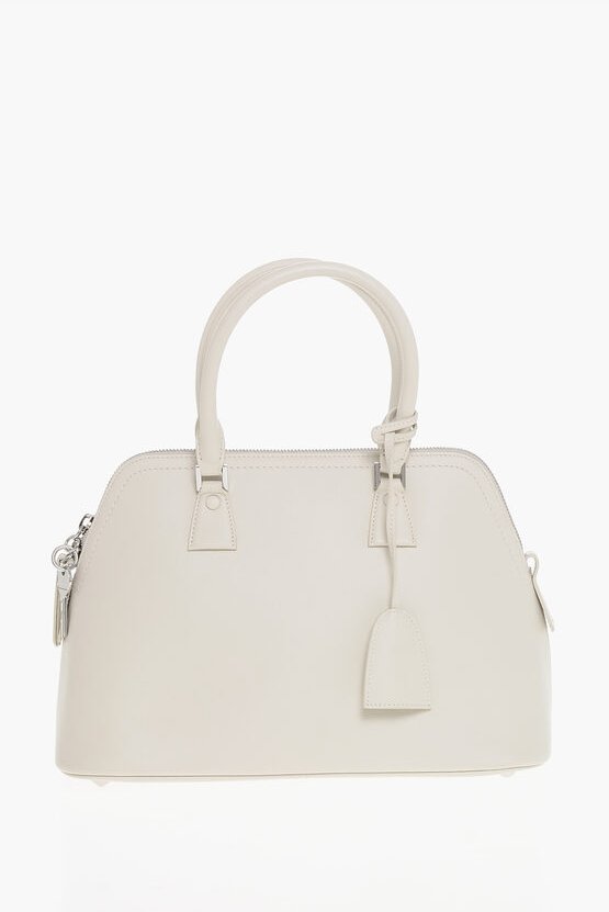 MM11 5AC Tragetasche aus Leder mit abnehmbarem Schultergurt in Beige