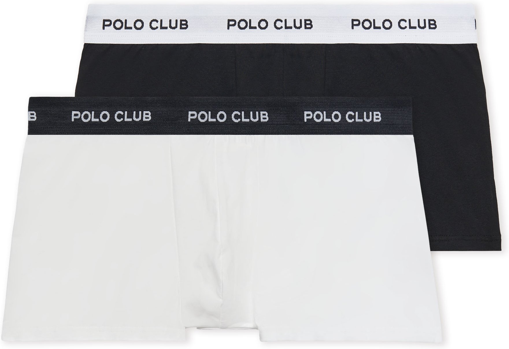 Pack mit zwei Boxershorts weiß und schwarz mit Polo Club Logo