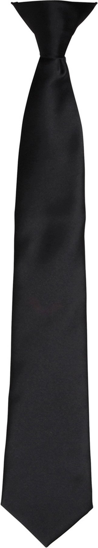 Premier Colours Herren Satin-Clip-Krawatte (Schwarz)