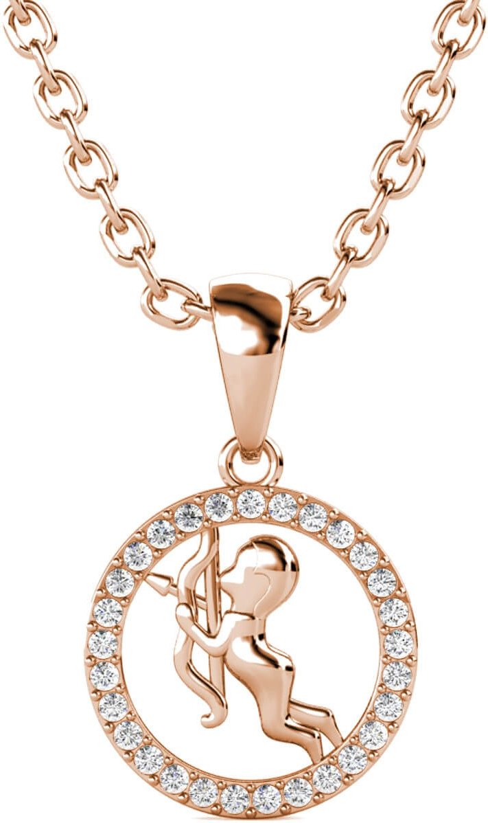 Schütze Sternzeichen Anhänger - Roségold und Kristall