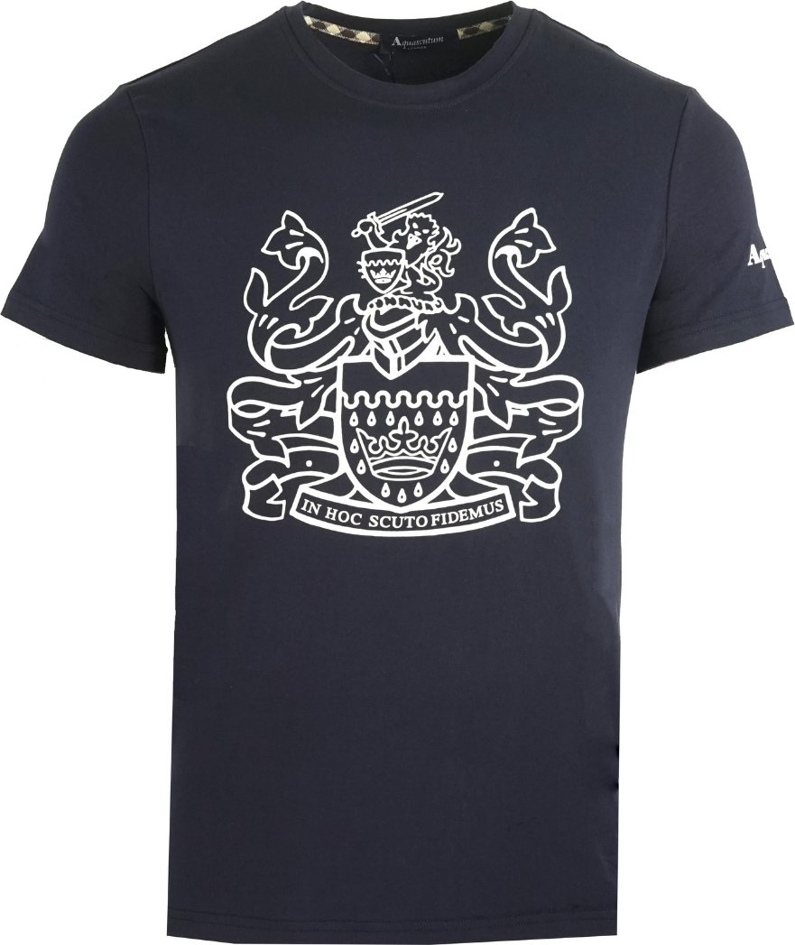 Aquascutum Aldis Logo marineblaues T-Shirt