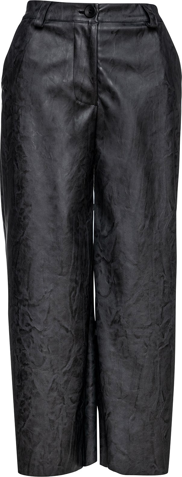 Dunkelgraue Culottes aus Kunstleder