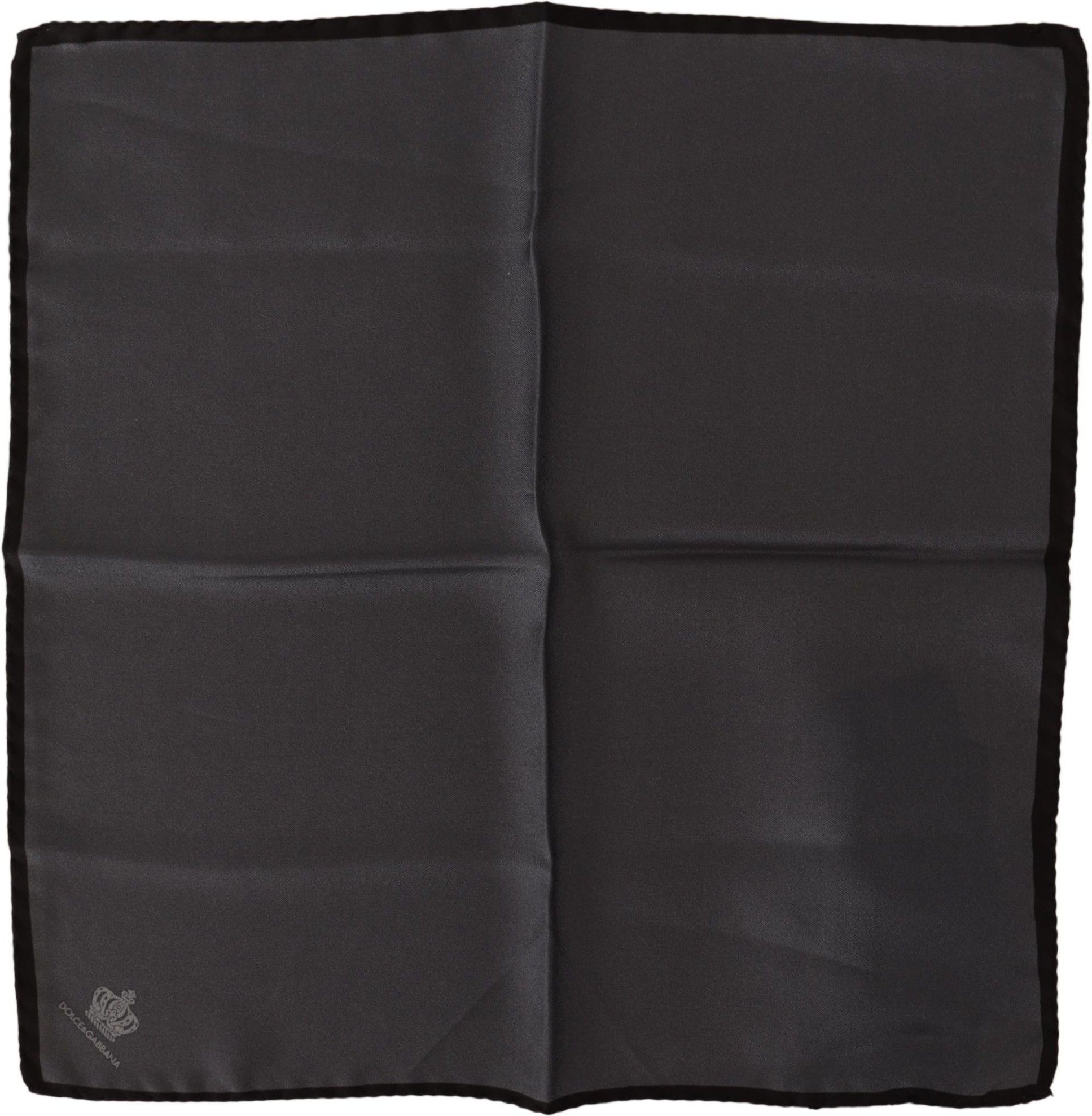 Dolce & Gabbana Gray 100% Silk Square Grey Grey 100% Silk Square Men's Maskerchief