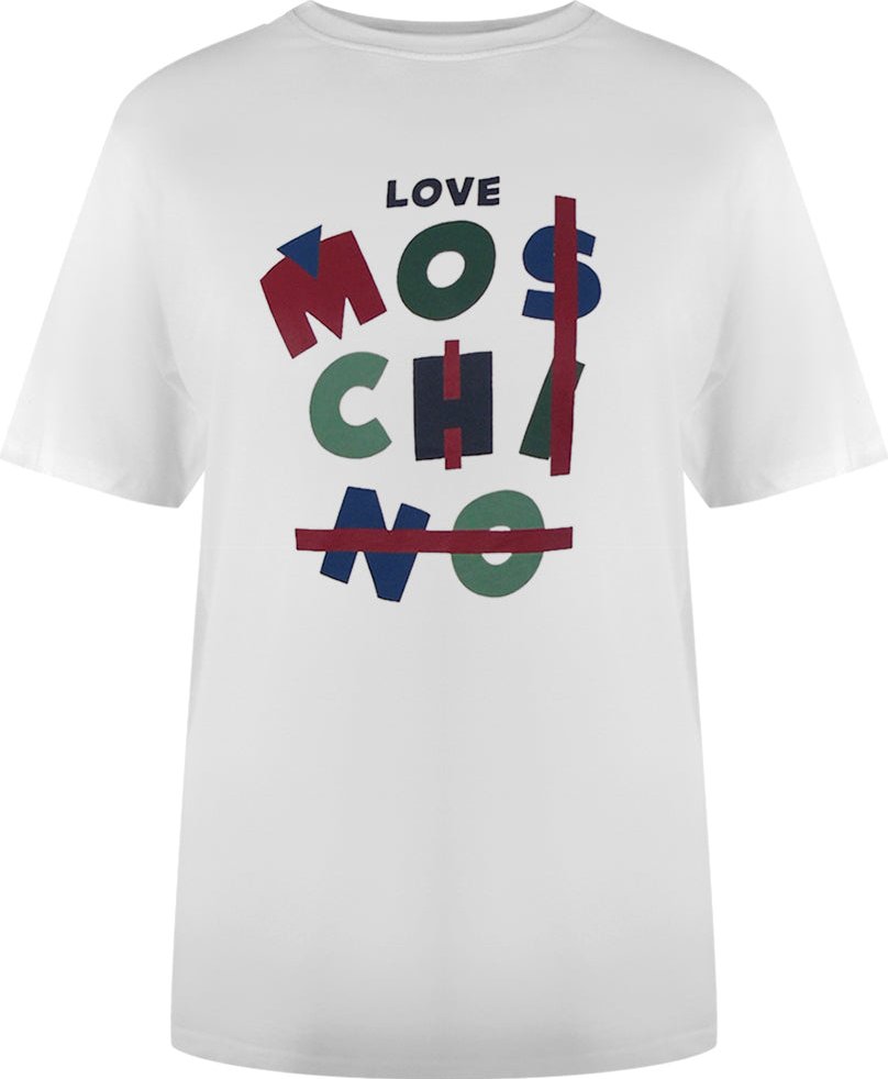Moschino Jumble Logo Weißes T-shirt