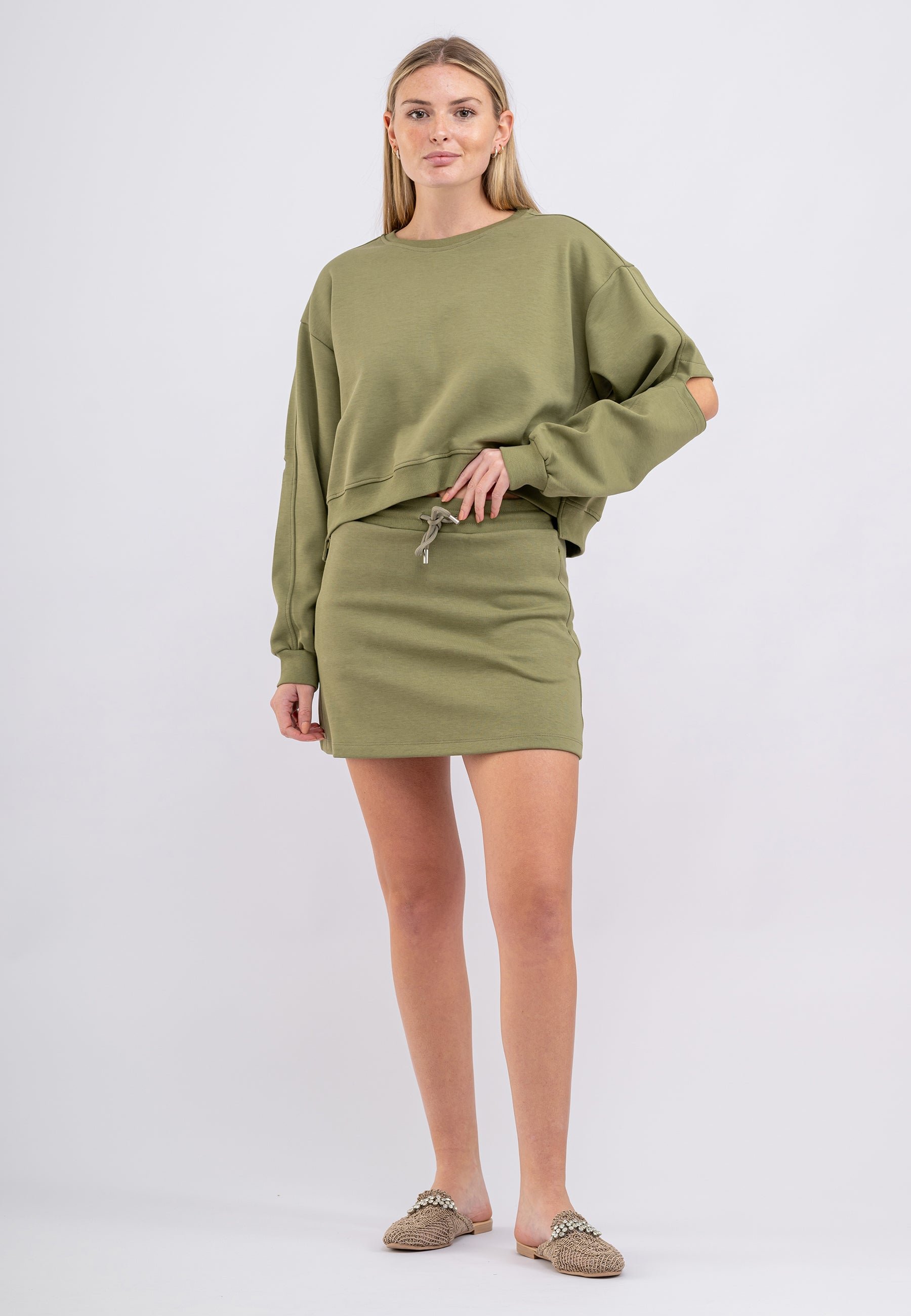 Tom Barron Damen Stilvolles zweiteiliges Set mit Rock