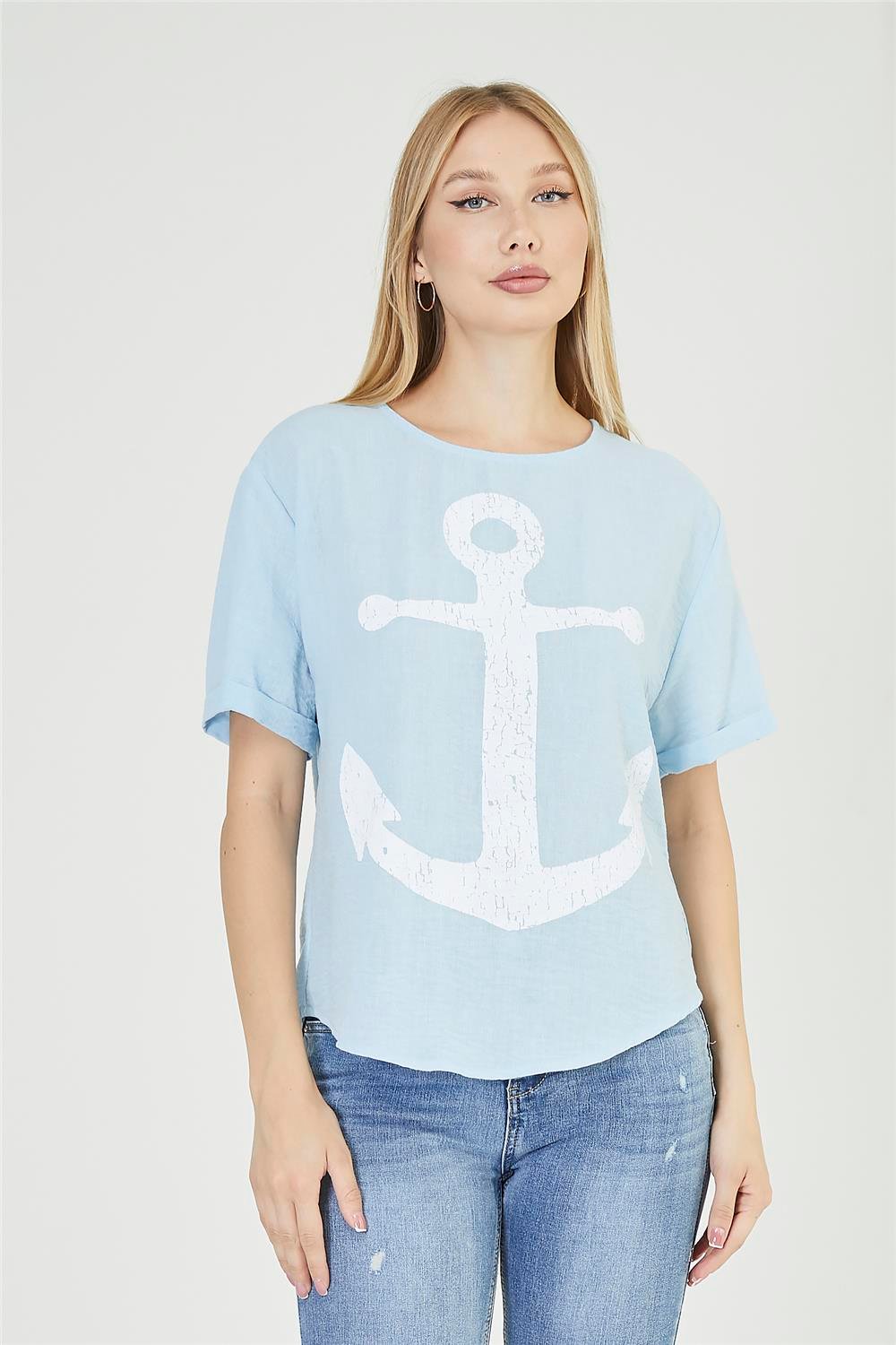 Thumbnail - Bedruckte Bluse mit Knopfdetail