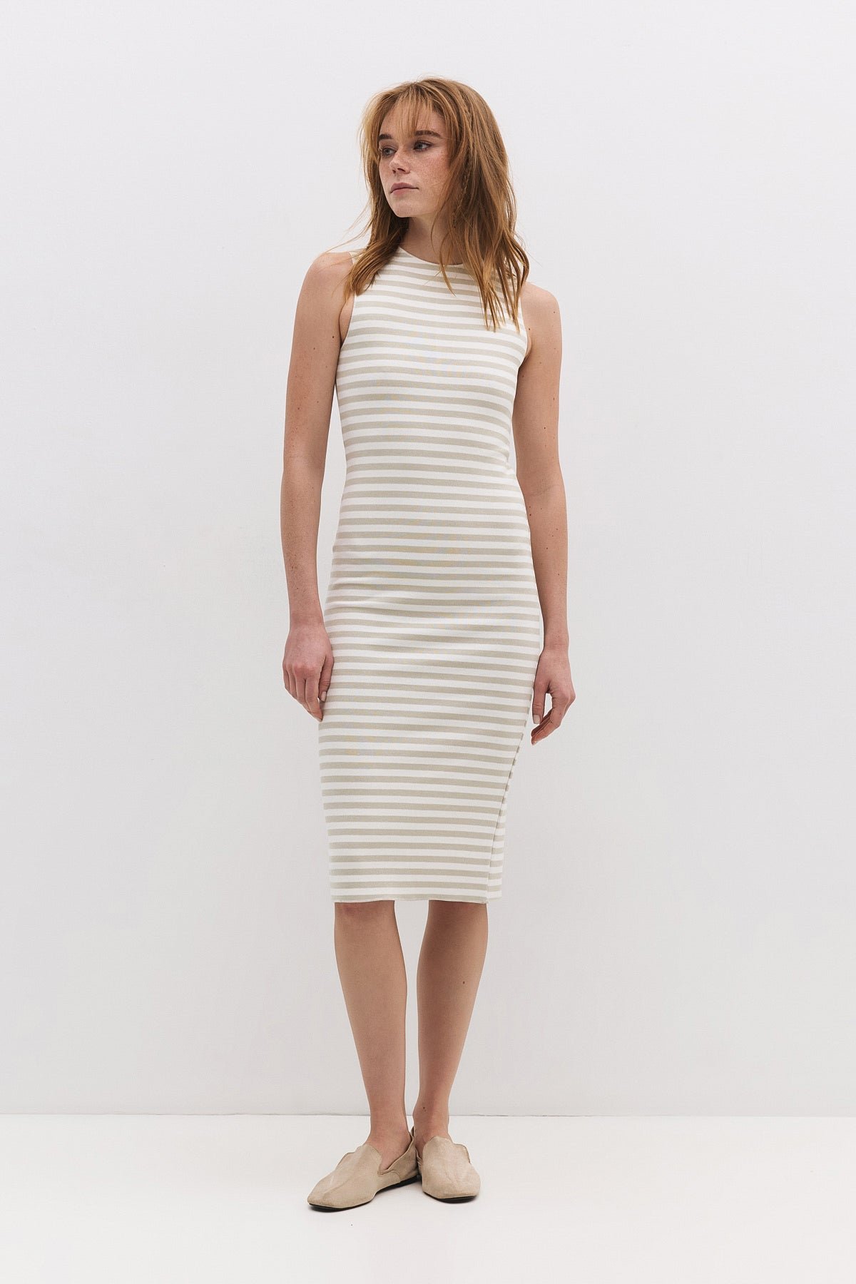 Stretch-Midikleid mit Schlitz