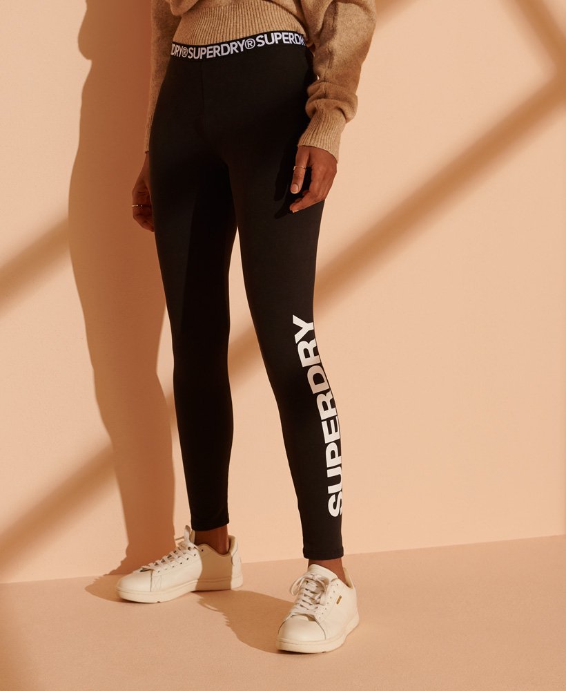 Superdry Damen Leggings mit Logo und elastischem Bund