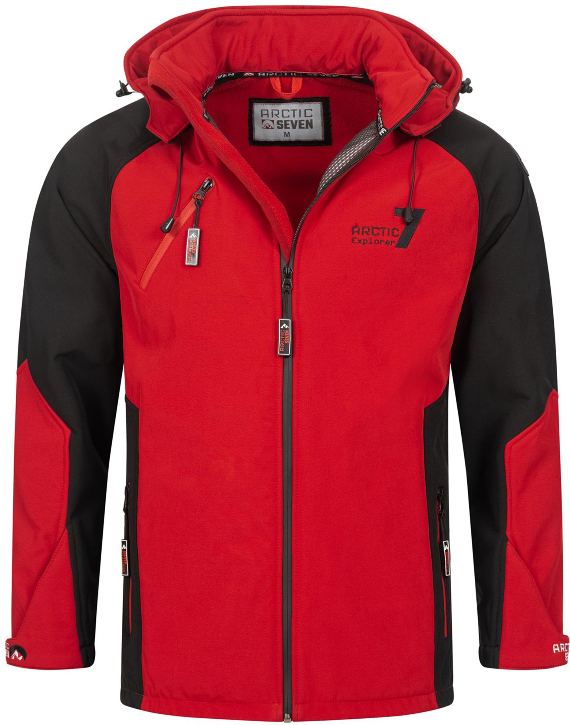 Arctic Seven Herren Softshell Jacke – Rot-Schwarz