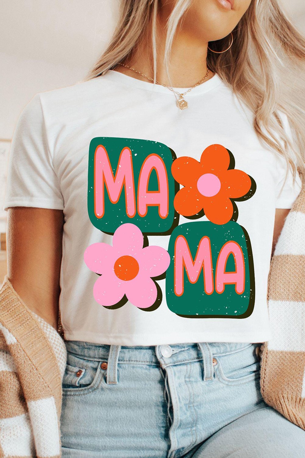 Mama Blumen Grafik T-Shirt