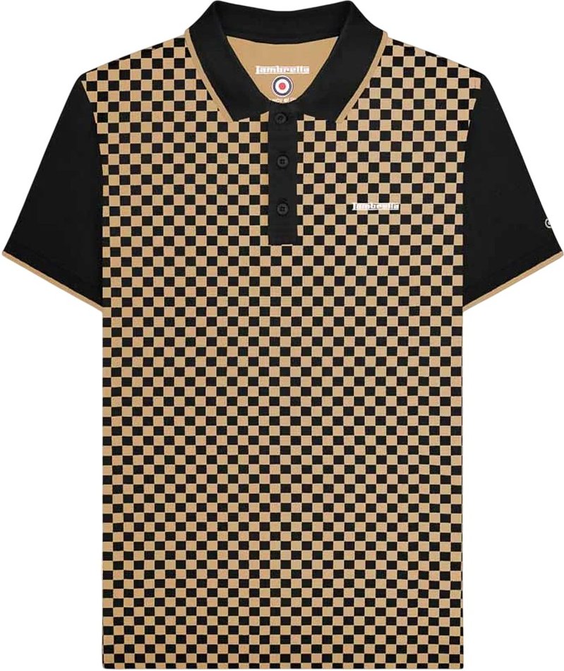 Lambretta - Poloshirt Rundum bedruckt für Herren (Schwarz/Nomade)