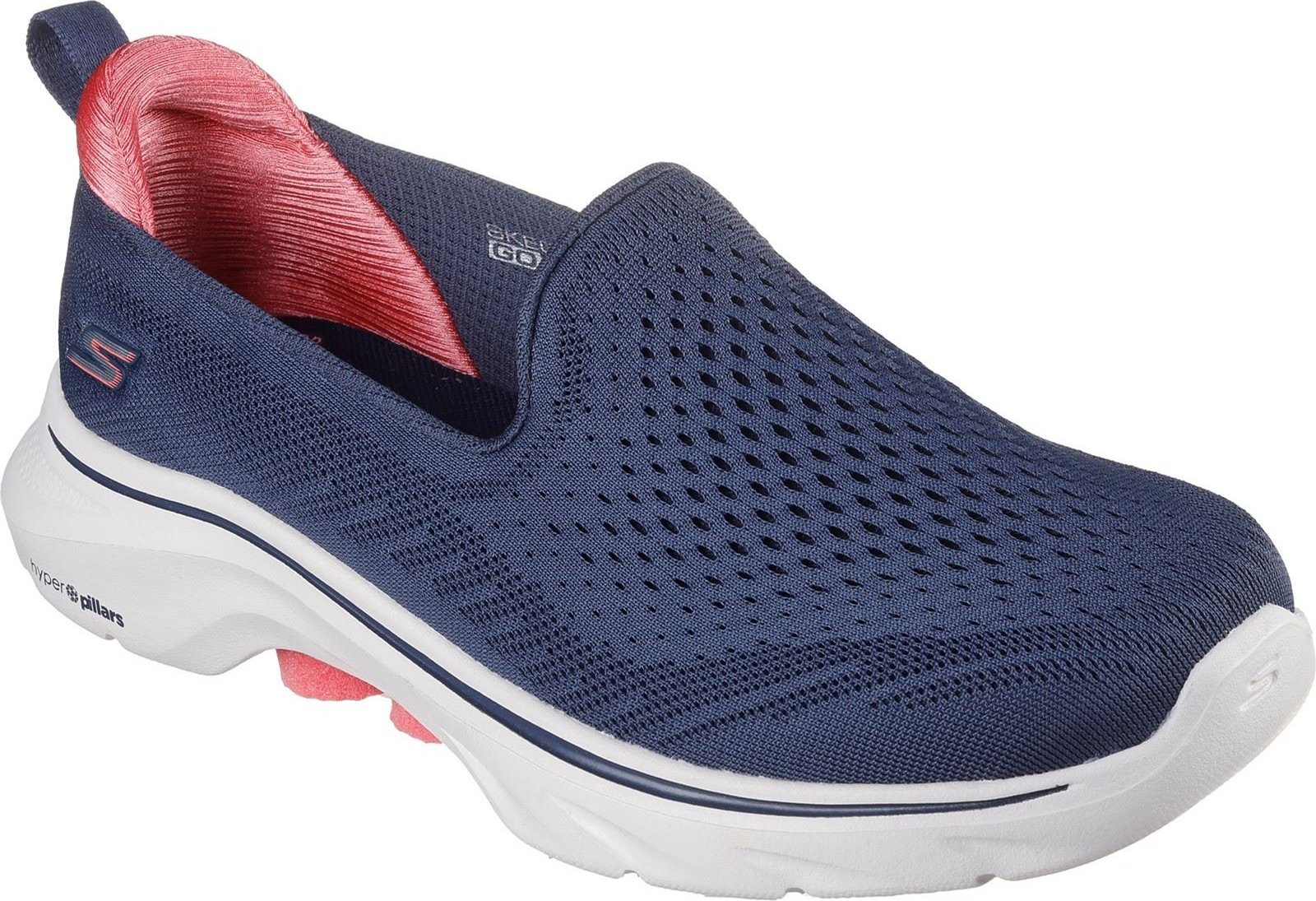 Thumbnail - Skechers GO WALK 7 Vina Damen Textil Sneaker in Marineblau/Koralle