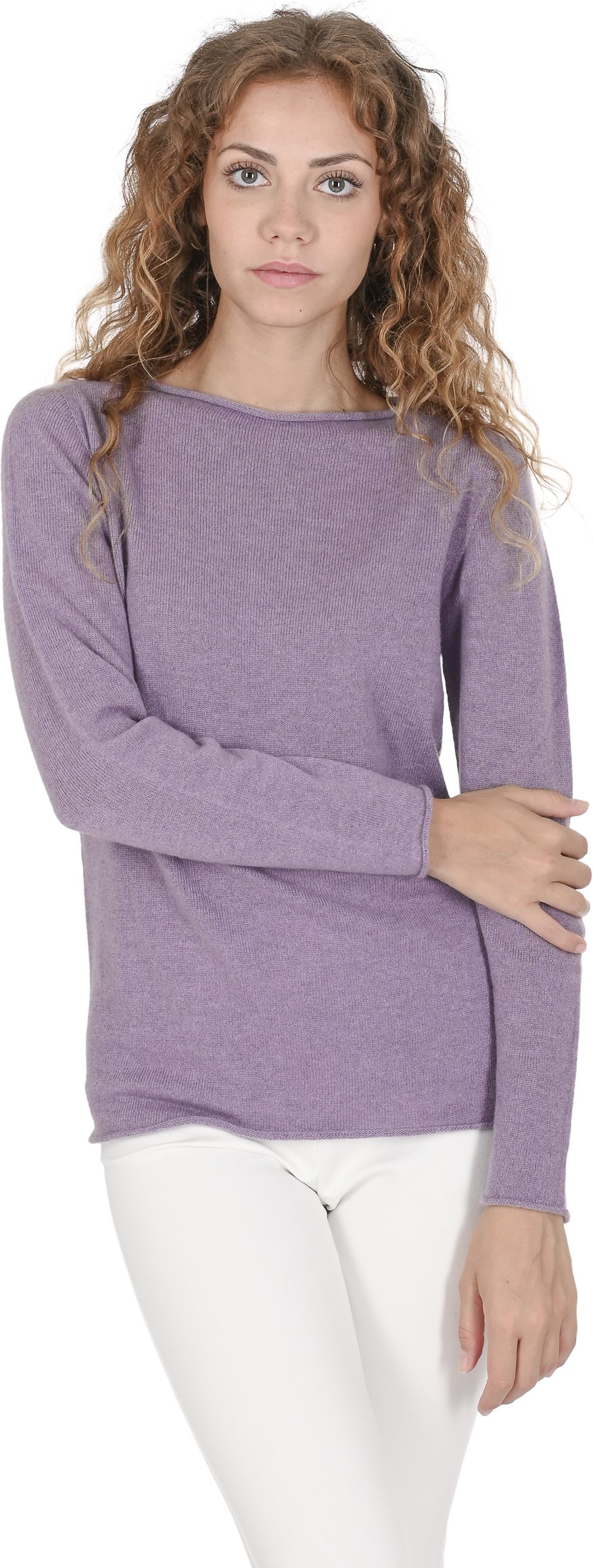 Thumbnail - Crown of Edinburgh Kaschmir Lila Kaschmir Pullover fur Damen