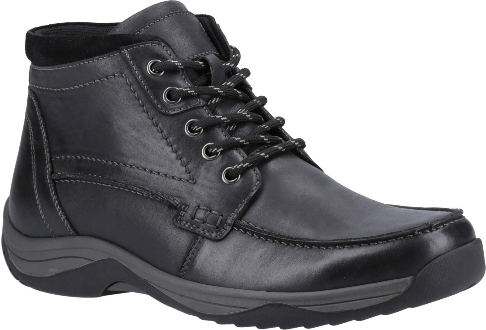 Thumbnail - Hush Puppies Daryl Herren Schwarze Leder Knöchelstiefel