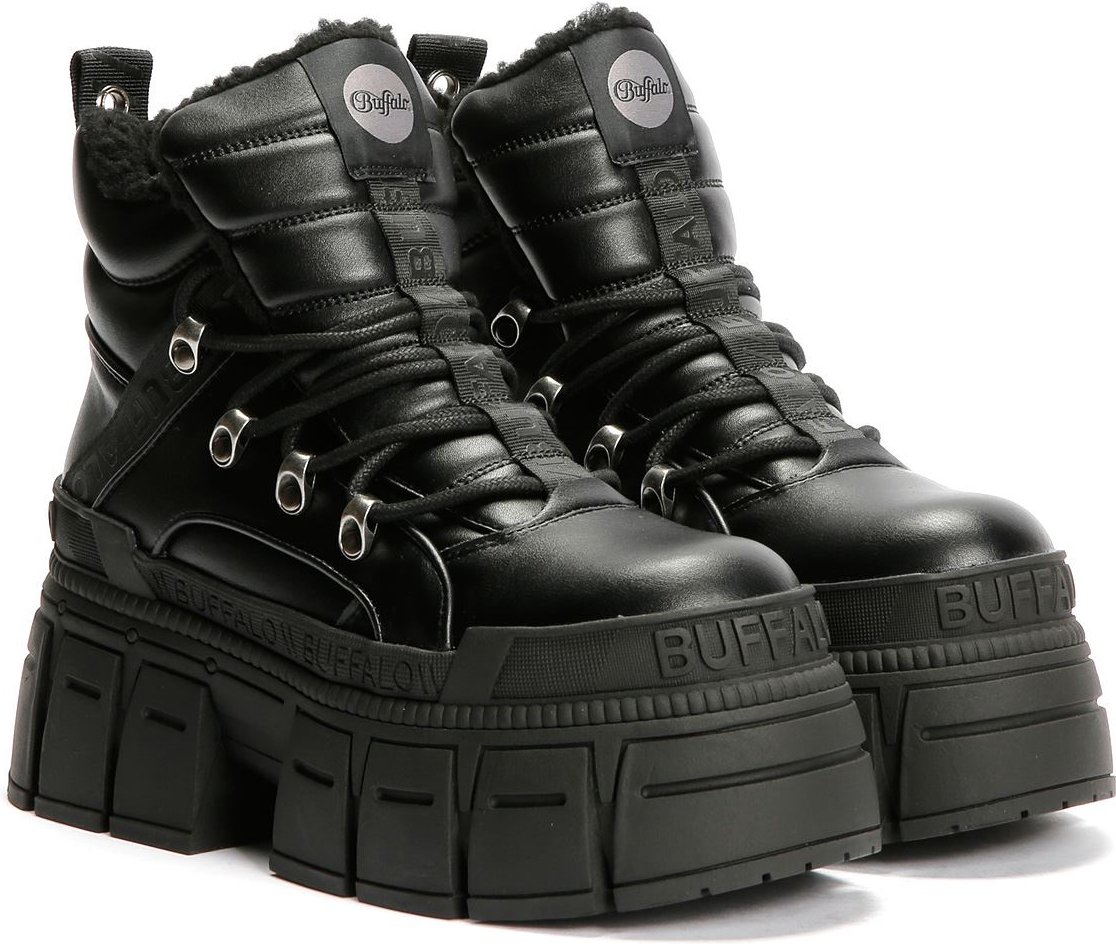 Buffalo Gospher Hike Mid Pad Damen Schwarze Stiefel